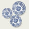 ARCA - Servizio di Piatti 18 pezzi INGLESE BLU - 6 Piatti Piani - 6 Piatti Fondi - 6 Piatti Dessert in fine porcellana