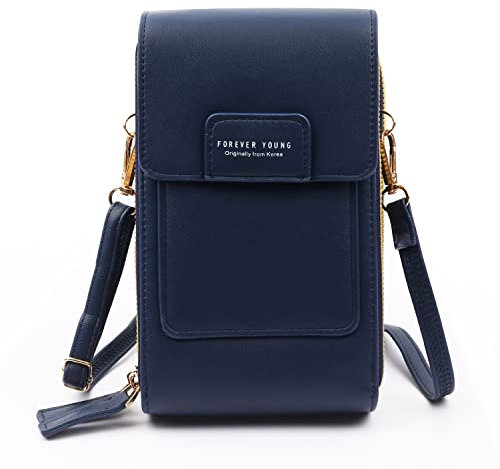 HUASUN Damen Geldbörsen Handytasche zum Umhängen Handy Portemonnaie Tasche Touchscreen Tasche Handy Umhängetasche Handy Schultertasche Crossbody Tasche Damen Handygeldbörse mit Abnehmbar Schultergurt