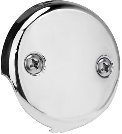 Universal Bathtub 2-Hole Overflow Face Plate Brass Construction (Chrome)