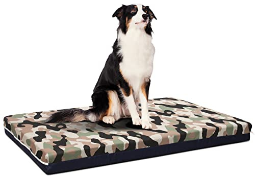 EVERGREENWEB Cuccia Cane da Interno taglia Grande | Materasso Ortopedico | Letto per Animali Domestici | Cuscino per Cane Sfoderabile e Lavabile Rivestimento Massaggiante | Tessuto Mimetico | PETLOVE