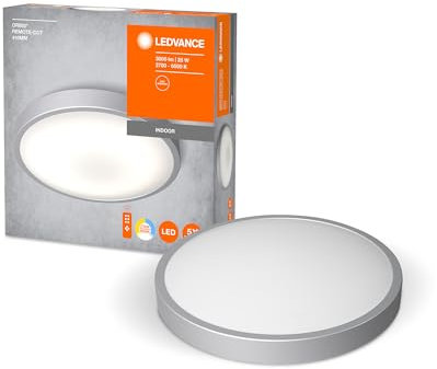 LEDVANCE LED Deckenleuchte, Metall weiß, 24W, 1400LM, 2700K-6000K, steuerbar durch Ferbedienung CCT, dimmbar, 410mm, Wandleuchte und Deckenlampe ORBIS,