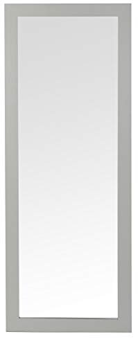 URBNLIVING Grey Hanging Wooden Framed Wall Mounted Mirror Hallway Horizontal Vertical Mountable (Long 97cm x 37cm)