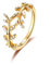 SILBERTALE Olivenblatt Ring Gold Zirkonia Zweige Blattringe Silberringe 925 Damenring Fingerringe Promise Versprechensringe Größe 49-62