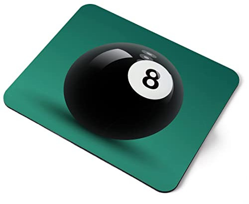 Computer Mouse Mat Pad - 8 Ball Pool Snooker Home Office PC Desk Accessory Flexible Fabric Top Large 5mm Laptop Desktop Printed Art Ergonomic #3004
