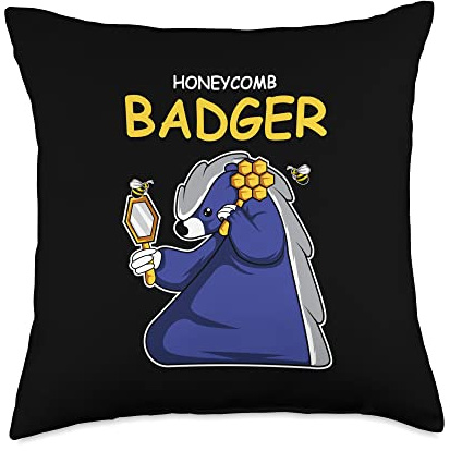 Honeycomb Badger Beekeepers Throw Pillow