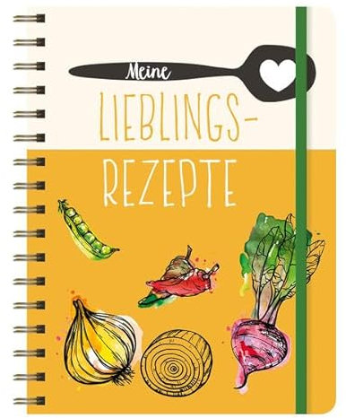 Meine Lieblingsrezepte: Kochbuch mit Spiralbindung,Kochbuch selbst schreiben a5, blanko Kochbuch mit Register, Rezeptordner für bis zu 110 Rezepte