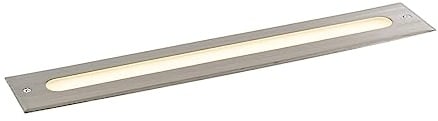Qazqa led Modern außen Bodenstrahler, Bodeneinbaustrahler für den Garten - Eline - Silber Farbe, inkl. 20W integrierter LED, 50cm, IP65, Rechteckig