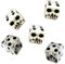 Tuzsocr 5 Stück Würfel mit Totenkopf-Motiv, tragbar, Halloween-Würfel, innovativer Totenkopf, Gothic-Würfel, gruselige Neuheit, dekorativ, für Familien, Spiele, Bars, Spielen, attraktives Design, Weiß