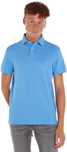 Tommy Hilfiger Men’s Short Sleeve 1985 Regular Fit Polo Shirt, Blue (Blue Spell), L