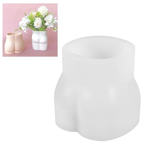 Povxlum 3D Silicone Resin Mold Epoxy Resin Mold for Pen Holder Wax Candle Potted Plant Ornaments Flower Pot Mold for Making Vase Pen Holder, Makeup Brush, Candle, Soap Storage