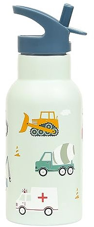 A LITTLE LOVELY COMPANY Gourde bébé en acier inoxydable fantaisie véhicules