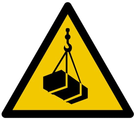 W015 - Gefahr hängende Lasten - Warnschild - Maße wählbar - Norm ISO 7010