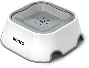 lionto Gamelle pour Chien en Plastique Alimentaire, 1 Litre, 22,5x22,5x8 cm, Bol Anti-éclaboussures et antidérapant pour Chats, gamelle Anti-glouton, Passe au Lave-Vaisselle