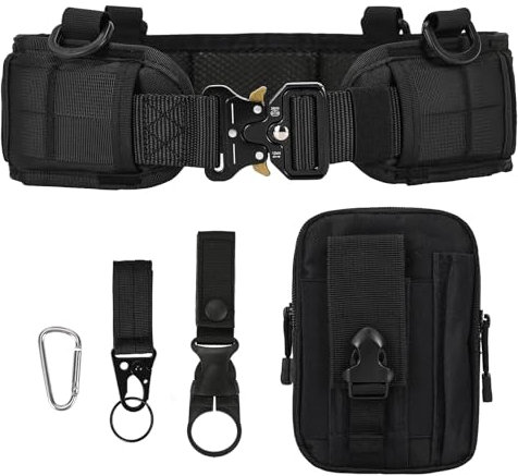 Luufan Taktischer Sicherheitsgürtel, Militär-Molle-Gürtel, strapazierfähig, verstellbar, mit kostenlosem Gurt für Outdoor-Aktivitäten