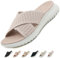 ZDQ Sandales Femme Été Confortable Orthopédique Chaussons Legere Chaussures Plate Claquettes Rose 40