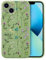RALEAVO Flower Case for iPhone 13, Liquid Silicone Shockproof Protection Case Cover for Girls Women with Aesthetic Cute Floral Patterns Soft Slim Phone Case for iPhone 13 6.1-Green