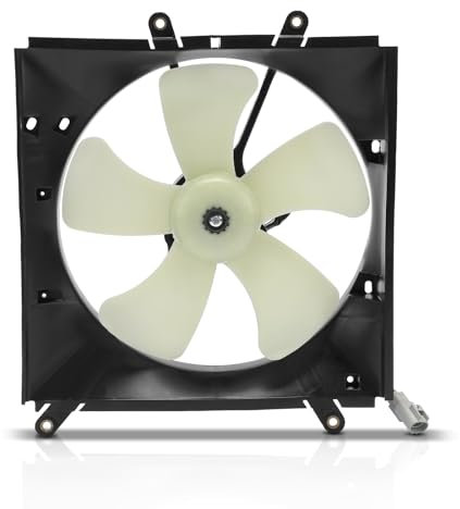 Frankberg Ventilador de ventilador de refrigeración motor de ventilador de 2 polos, ventilador sencillo izquierdo, compatible con C.o.r.o.l.l.a E10 1.6L 1992-1998 C.o.r.o.l.a Compact E10 1.6L