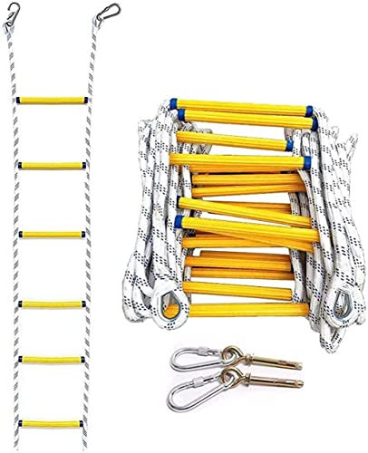 PNAJFUEL Strickleiter,Sicherheitsleiter,Strickleiter Feuerfest Sicherheit Rettungsleiter 3-30 Meter Mit Haken Harz Rettungsleiter/25M