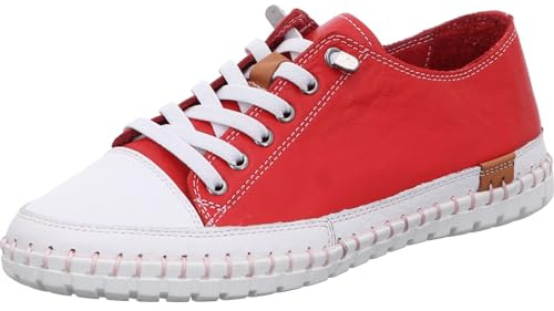 Gemini Damen Sneaker Schnürschuh mit losen Einlagen Gummisohle 395610-02, Größe:38 EU, Farbe:Rot