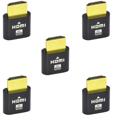 WLGQ HDMI Virtual Plug Virtual Display Simulator 4K UHD 5 Pakete (schwarz)