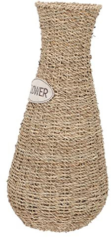 BESTYASH Gewebte Rattan Vase Handgefertigte Blumenvase Kreative Tischdeko Schlafzimmer Vase Rattan Pflanzenbehälter Für Getrocknete Blumen