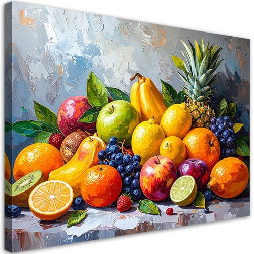 Feeby Bilder - Foto Geschenk - 45x30 1tlg - Leinwandbilder Wohnzimmer - Wandbild über dem Bett - Bild Schlafzimmer - Aesthetic Zimmer Deko - Modern Pictures - Exotische - Früchte - Stillleben