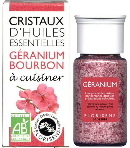 Florisens - Cristaux Huiles Essentielles Géranium Bourbon Bio 10 g Cristaux