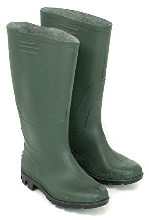 STI Stivale in PVC di colore verde alto, altezza ginocchio, provvisto di suola nera n. 36