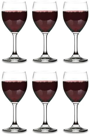 Vikko Copas de vino de vidrio de 11.5 onzas, copas de vino, copa de vino para vino tinto y blanco con tallo, copas transparentes para vino, copas de vino gruesas y duraderas, juego de 6 copas de vino