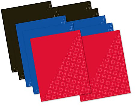 Kangaro Lot de 10 cahiers d'école A5 à 80 feuilles cartographiées 10 mm