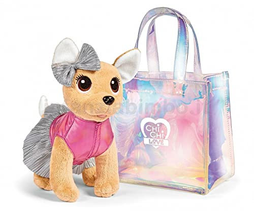 Simba Chi Chi Love Shimmer 105893432009, ab 5 Jahren, inklusive glitzernder Tasche, transparent, Silber