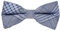 MASADA Herren hellblau karierte Fliege mit Streifen vorgebunden, stufenlos verstellbar, handgefertigt mit Hakenverschluss - 12 x 6 cm