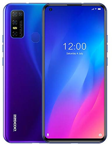 Téléphone Portable Débloqué DOOGEE N30 (4 Go RAM+128 Go ROM), Smartphone Android 10, Écran Perforé HD+ 6,55 Pouces, Double Carte SIM+Carte SD Dédiée 256 Go, Batterie 4500mAh, Caméra AI 16MP Bleu