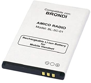 Move Batteria SPECIFICA per BRONDI Amico Radio Liion 3.7V 950 mAh Sostiuisce Perfettamente: [Model: BL5C01] ATTENZIONE: Controllare Che Il CODICE Prodotto COINCIDA con Quello della B