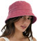 VECRY Femmes Bobs Hommes Denim Coton Lavé Tendance Chapeau Seau Femmes été Plage Soleil Chapeaux (M,Jean-Rose)