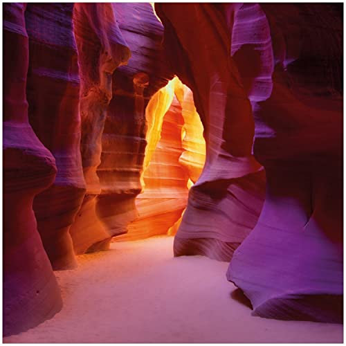 Wallario Memoboard aus Glas mit Motiv, Magnet-Tafel in 50 x 50 cm in Premium Qualität Felsschlucht in Arizona USA - orange und violett