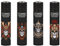 Clipper Feuerzeug 4er Set: (Skulls 22)