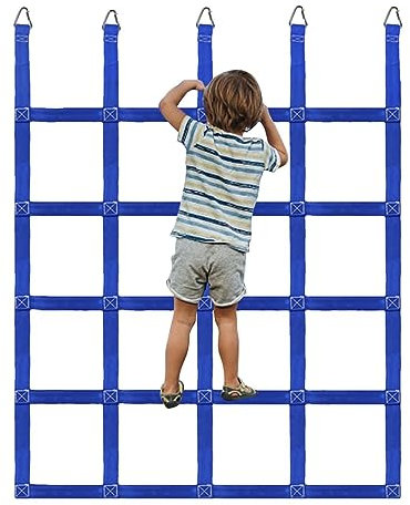 WOTEG Climbing Net For Kids Outdoor - Portable Cargo Rope Obstacle Webbing With Buckles | Set Climber Attachments, Outdoor Toys For Gym, Jungle, Tree House