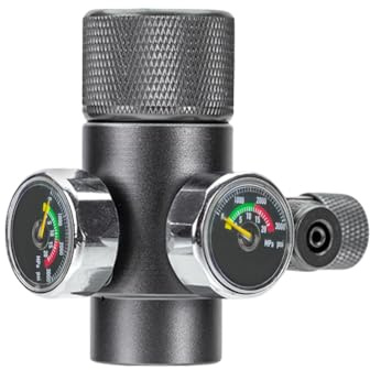 DONGKER Aquarium CO2 Druckminderer, Aquarium CO2 Druckregler Ventil, CO2 Systemdruckregler mit Einzelmeter-/Doppelmeter-Anzeige, Kompatibel mit G5/8, W21.8-Schnittstelle