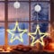 Luci di Natale, 2 pezzi 10 LED Tenda Luminosa Natalizie a Batteria, con Timer, Ventose, per Natale Decorativa, Albero di Natale, Finestra, Porta, Matrimonio, Bar