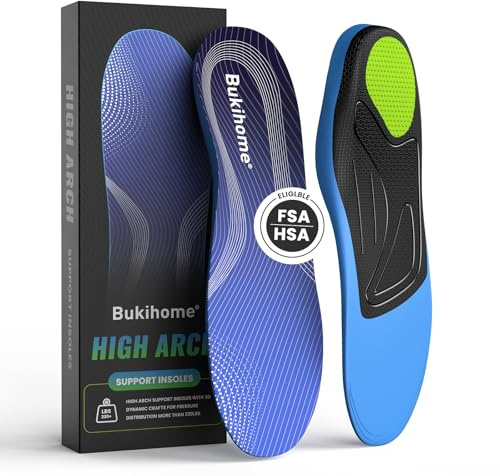 Bukihome Orthopädische Einlegesohlen für Plantarfasziitis und Fersensporn - Einlagen für Herren & Damen, geeignet bei Fersensporn, Plattfuß und Fußschmerzen - Komfort-Einlegesohlen(L)