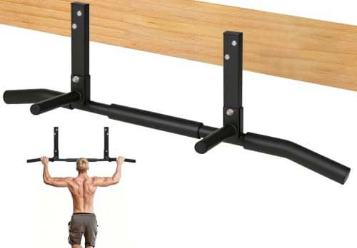 Klimmzugstangen Klimmzugstange Wandmontage Heimturnhalle Pull Up Bar, Multifunktionale Edelstahl-Trainingshalterung, für deckenmontierte schwere Übungen in Home Gym (Schwarz)