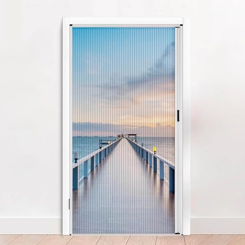 Porte coulissante, Porte Pliante accordéon Porte accordéon personnalisée, rideau de porte pliant magnétique avec poignée amovible, rideau de séparation de pièce de 80 pouces de hauteur, portes de plac