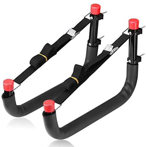 Heavy Duty Garage Storage Hooks, Wall Mount Kayak Storage Racks, Kayak Storage Hangers with Lashing Straps, Load Capacity 45KG (26.5cm x 39.5cm)