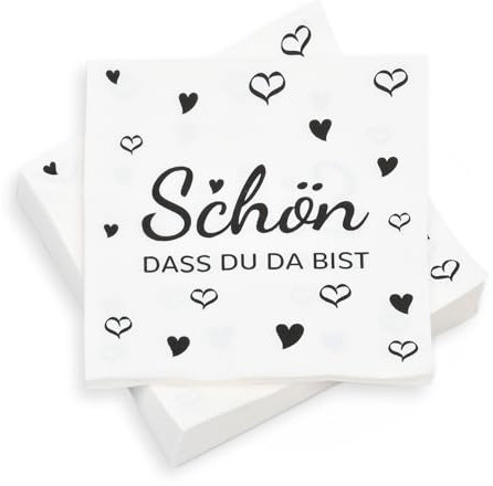 100 Stück Servietten Geburtstag Servietten Schön Dass Du Da Bist Party Deko Servietten Geburtstag & Weihnachten，33 X 33 cm