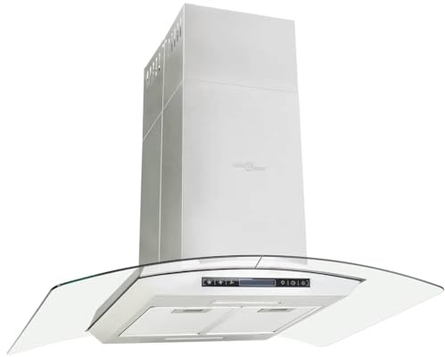 Emmtore Campana Extractora de Techo 90cm Pantalla Táctil 756m³/h LED Cocina