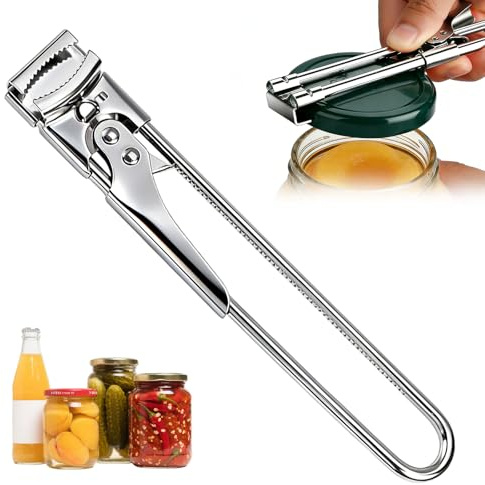 1 Stück Edelstahl Deckelöffner,Deckelöffner Edelstahl Helfer Glasöffner Glasöffner,Deckelöffner,Flaschenöffner Verstellbare Öffnungshilfe Deckelöffner Deal für schwache Hände,Senioren mit Arthritis.