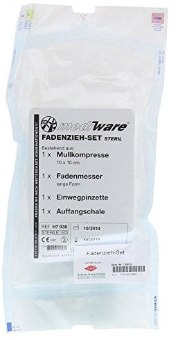 Fadenzieh SET Steril m.Trennmesser+Pinzette+Tupfer