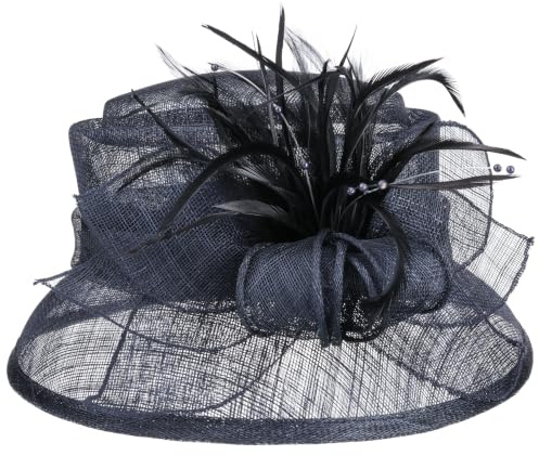 McBURN Mareana Cloche Glockenhut Damen - Made in Italy Festhüte Kopfschmuck Sommer Frühling-Sommer Herbst-Winter - One Size blau