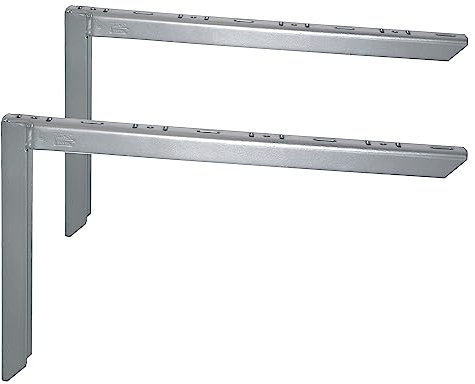 Element System 18133-00164 Wandkonsole Heavy – belastbare Metall-Konsole optimal geeignet für das Lagern hoher Gewichte, für Wandregale, Weißaluminium, 250 x 400 mm, 2 Stück